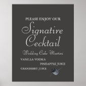 Modern Black Script Wedding Signature Drink Poster (Voorkant)