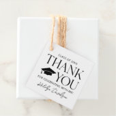 Modern Black Serif Afstuderen Bedankt Bedankjes Labels (In situ)