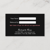 Modern Black & Silver Beauty Salon Referral (Achterkant)