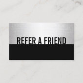Modern Black & Silver Beauty Salon Referral (Voorkant)
