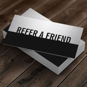 Modern Black & Silver Beauty Salon Referral