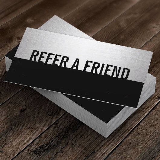 Modern Black & Silver Beauty Salon Referral