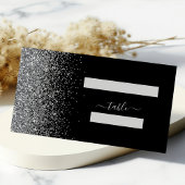 Modern Black Silver Glitter Edge Wedding