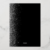 Modern Black Silver Glitter Edge Wedding Folie Uitnodiging (Achterkant)