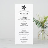 Modern Black Starfish Wedding Programme for Ceremo Programma (Staand voorkant)