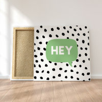Modern Black Stippen en Green Bubble Speech with H