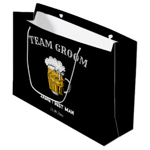 Modern Black Team Groomsman Bachelor Groot Cadeauzakje