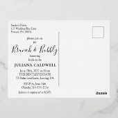 Modern Black Tropical Bridal Brunch & Bubble Gold Folie Uitnodiging Briefkaart (Achterkant)