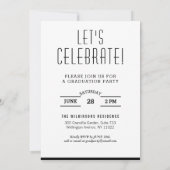 Modern Black Typography Chic Guy Photo Afstuderen Kaart (Achterkant)