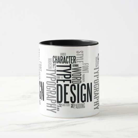 Modern Black Typography Design Mug (Centre)