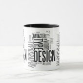 Modern Black Typography Design Mug Mok (Midden)
