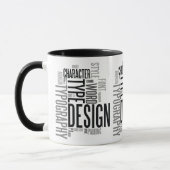 Modern Black Typography Design Mug Mok (Links)