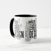 Modern Black Typography Design Mug Mok (Voorkant links)