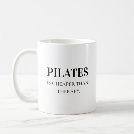 Modern Black Typography Funny Quote Pilates Koffiemok (Links)