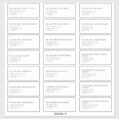 Modern Black Typography Guest Adresetiketten Sticker (Vel)