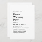 Modern Black Typography Housewarming Party Kaart (Voorkant / Achterkant)