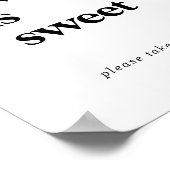 Modern Black Typography Love is Sweet Wedding Sign Poster (Hoek)