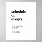 Modern Black Typography Order of Events Poster (Voorkant)
