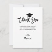 Modern Black Typography Photo Afstuderen Bedankkaart (Achterkant)