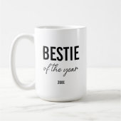 Modern Black Typography Simple Personalized Bestie Koffiemok (Links)