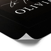 Modern Black Wedding Photo Welcome Sign Poster (Hoek)
