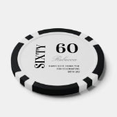 Modern Black & White 60th Birthday Cocktail Party  Poker Chips (Enkel)