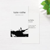 Modern Black White Abstract Splatter Visitekaartje (Bureau)