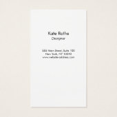 Modern Black White Abstract Splatter Visitekaartje (Achterkant)