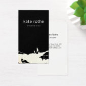 Modern Black White Abstract Splatter Visitekaartje (Bureau)