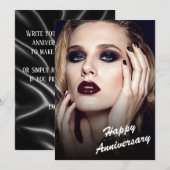 Modern Black & White Anniversary Flat Card Kaart (Voorkant / Achterkant)