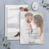 Modern Black White Botanical Script Vellum 3 Foto Kaart