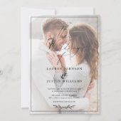 Modern Black White Botanical Script Vellum 3 Foto Kaart (Voorkant)