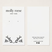 Modern Black White Branch Earring Display Kaart (Voorkant /achterkant)