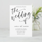 Modern Black & White Calligraphy Wedding of Kaart (Staand voorkant)