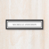 Modern Black & White Chic Double Boarder Elegant Deurbordje (Voorkant)