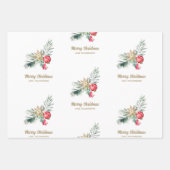 Modern Black & White Christmas Script Set Inpakpapier Vel (Voorkant 3)