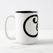 Modern Black & White Coffee Script Mug - Premium  (Gauche)