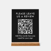 Modern Black & White Custom Leave a Review QR Code (Recto)