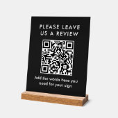 Modern Black & White Custom Leave a Review QR Code (Angle)