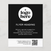Modern Black & White Custom Logo QR Code Business Flyer (Voorkant)
