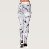 Modern Black White Designer Marble Pattern Leggings (Achterkant)