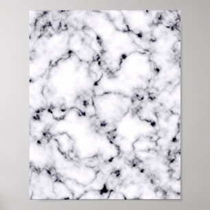 Modern Black White Designer Marble Pattern Poster