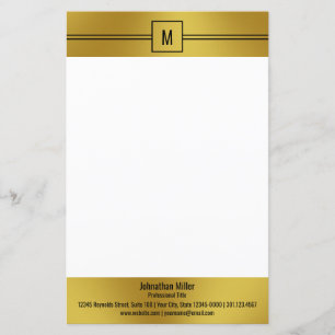 Modern Black White en Gold Monogram Sjabloon