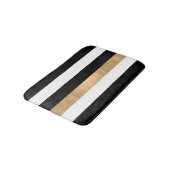 Modern Black White en Gold Striped Bath Mat (Gekanteld)