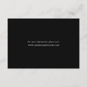 Modern Black White en Gold Wedding Accommodatie Informatiekaartje (Achterkant)