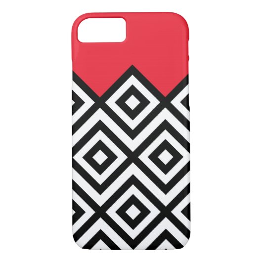 Modern Black White en Red Chevron Pattern Case-Mate iPhone Case (Achterkant)