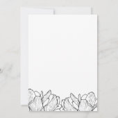 Modern Black & White Floral Wedding Invitation Kaart (Achterkant)