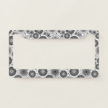 Modern Black White Geometric Flowers Starburst 