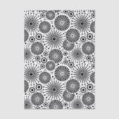 Modern Black White Geometric Flowers Starburst  Tissuepapier (Voorkant)