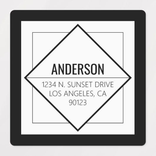 Modern Black & White Geometric  Labels (Design 1)